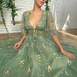 Breast-Wearing Women Green High-End Adult Birthday Host Sexy Family Bridesmaids HZ0517