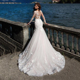Wedding Dress Long Sleeves Sexy Slim Slim Fishtail Small Tail Bridal Main Wedding Dress Dress Dress Dress HZ0517