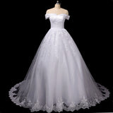 One-Word Shoulder Lace Wedding Dress 2026 New Main Wedding Dress Fairy Dream Tail Bride Wedding Dress HZ0517