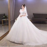 Pregnant Women's Wedding Dress 2026 New Bridal Main Wedding Dress Large Size Fat Mm Shading Belly French Princess Wind Tail Wedding Dress HZ0517