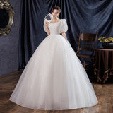 Starry Sky Master Wedding Dress 2025 New Bubble Sleeve Butterfly Bride Dress Super Fairy Temperament Lead French Drag F77 HZ0517