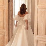 2026 New Wedding Dress Shoulder-To-Shoulder Thin Princess Mori Bow Trip To Go Out Yarn Hotba The Same Fairy HZ0517