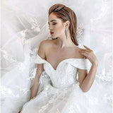 Temperament-Fixing Lace Drag-Tailed Wedding Bridal Bridal Dress Long Tuft Shawl Shoulder HZ0517