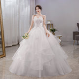 Main Wedding Dress 2025 New Bridal Bosom Champagne French High-End Sense Simple Retro Yarn Light HZ0517