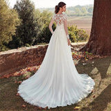 French Light Wedding Dress 2026 New Bride Simple Atmospheric Lace Bride Showing Thin Long Sleeve Tail Wedding Dress Spring HZ0517