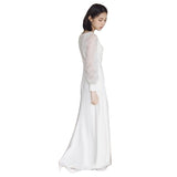 Travel Shot Light Wedding Dress Sen Series Simple White Denoodle Evening Dress Woman 2026 New Long Sleeve Wedding Yarn HZ0517