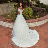 African New Wedding Dress White Shoulder Bridal Pats Light Wedding Ball Evening Dress HZ0517