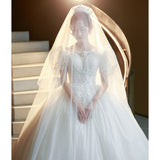 French Light Main Wedding Dress 2026 New Bridal Court Princess Style Small Wedding Dress Tail HZ0517