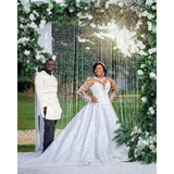 African Large-Size Wedding Dress 2026 New Body-Repair Fishtail Welcome Long Sleeve Tailed Wedding Dress HZ0517