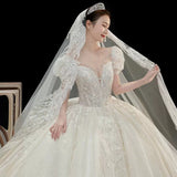 Wedding Dress 2026 New Bridal Yarn Drag Tail Small Son Mori High-End Large-Size French Light Yarn HZ0517