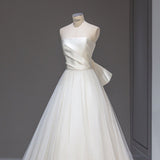 Korean-Style New Simple Bosoming Densate Face Thin Wedding Dress Princess A Qidi Sen Family Travel Wedding Dress HZ0517