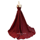 Wine Red Toast Elegant Evening Dress Slings Double-Shouldered French Style A Skirt HZ0517