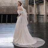 One-Word Shoulder Light Wedding Bridal Bridal Shoot Beautiful Dream Super Fairy Oogen Dress Senjie Tail Welcome Yarn HZ0517