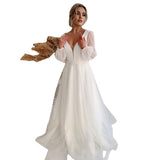 Wish New Simple Bubble Long Sleeve Wedding Dress HZ0517