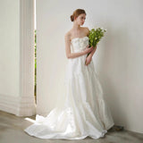 Beautiful Light Wedding Dress Bridal Wedding Dress Temperament French Elegant Outdoor Lawn Yarn HZ0517