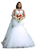 African Fishtail Wedding Dress 2026 New Long-Sleeved Lace Tie Bridal Wedding Dress Spring HZ0517