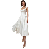 Wish Simple Elegant Sling Travel Wedding Dress Short Ribbon Wedding Dress HZ0517