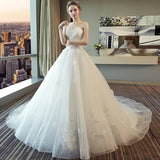 Wedding Dress Bridal Drag Tail Small Man 2025 New White Breast Lace Simple Fairy Temperament Sensi Temperament Wedding Dress HZ0517