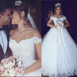 Main Wedding Dress 2026 New Lace Shoulder Wedding Dress V Collar Bridal Dress Wedding Dress HZ0517
