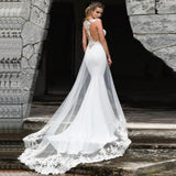 Wedding Dress A Word Shoulder Fishtail Thin Bride Married Simple Tail Wedding Dress 2026 HZ0517