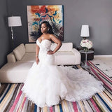 Wedding Dress White Breast-Wearing Fishtail Thin Temperament Elegant Engagement Dress 2025 HZ0517