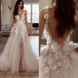 Sexy Wedding Dress 2026 New Slim Deep V-Collared Bride Drag Tail Out Of The Yarn Shoot Thin HZ0517