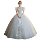 French Light Main Wedding Dress 2025 New Bridal Court Princess Style Small Wedding Dress Tail HZ0517