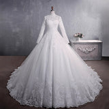 Wedding Lace 2026 New Bridal Long-Sleeved Big Tail Large-Size Wedding Dress Skirt HZ0517