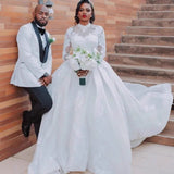 Wedding Dress 2026 New Long-Sleeved Lace Thin Temperament Simple Bride Tail Wedding Dress Woman HZ0517