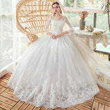 Korean Wedding Dress 2026 New Bridal Collar Long-Sleeved Super Fairy Dream Dress Light Princess Dress Spring HZ0517
