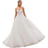Temperament Lace Drag-Tailed Wedding Bridal Bridal Dress Long Tulle Shoulderless Strap HZ0517