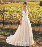 Wedding Dress 2026 New Hot Lace Paste Sticker Deep V Collar Transparent Sleeveless Main Wedding Dress HZ0517