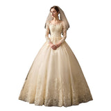 Simple Wedding Dress 2026 New Long Sleeve Tailed Wedding Brides Wedding Dress HZ0517