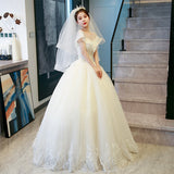 Main Wedding Dress 2025 New Bridal Small French Dress Temperament Shoulder Long-Sleeved Retro Heavy Industry Summer HZ0517