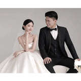 Brased Light Wedding Dress White Spring And Summer New Bridal Yarn High-End Yarn 2025 French Retro Dress Women Sleeveless HZ0517