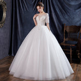 Wedding Bride 2025 New Dream Korean Small One-Word Shoulder Leaster Lace Wedding Dress G33 HZ0517