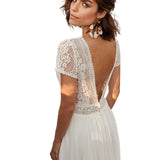 2026 White Super Fairy Beach Vacation Daily Dress Chiffon Lace Bare Back Light Wedding Dress Direct HZ0517