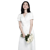 Sing Noodle Light Wedding Dress 2026 New French Simple Long Temperament Bride Travel White Dress Woman HZ0517