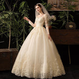 Simple Wedding Dress 2026 New Long Sleeve Tailed Wedding Brides Wedding Dress HZ0517