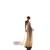 French Light Yarn White Evening Dress Dress Women's New Banquet Temperament Can Usually Wear The Host's Famous Woman Hanging Long Model HZ0517