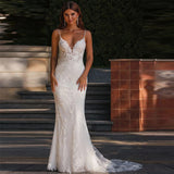 2026 New Luxury Vintage Lace Travel Outdoor Light Wedding Dress Fish Tail Bride Married Out Of The Yarn Welcome HZ0517