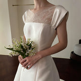 Korean Light Wedding Dress 2026 Bride Simple Dens, High-End Feeling Out Of Gauze Forest Dragged White Dress Skirt HZ0517
