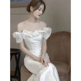 The New Bridal Retro-Speel Fishtail Yarn Small Man Goes Out Yarn Light Wedding Dress Summer HZ0517