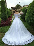 One-Word Shoulder Wedding Dress 2026 Spring New Bridal Princess Drag-Tailed Large-Size Repair Studio Wedding Dress HZ0517