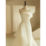 Light Wedding Dress Female New Host White Temperament Elegant Art Examination Tset Dress Banquet Dress HZ0517