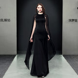 Evening Dress Women 2026 New Banquet Performance Model Host Atmospheric Long Dress Dress Summer Wedding Polyester HZ0517