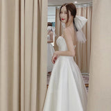 Slinged Dingy Light Wedding Dress 2025 New Summer Travel Shooting Simple Yarn Bride Wedding Welcome Dress Daily HZ0517