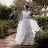 Wedding Dress Bridal Bridal Simple Light Wedding Dress Educibly Elegant Temperament Long White Dress HZ0517