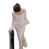 White Light Wedding Brigade Filming French Engagement Bride Wedding Toast Dress Dress HZ0517