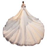 French At-Fugitive Princess Light Wedding 2026 New Bridal Master Yarn Lawn Fairy Dress Big Drag Tail Repair Wedding Dress HZ0517